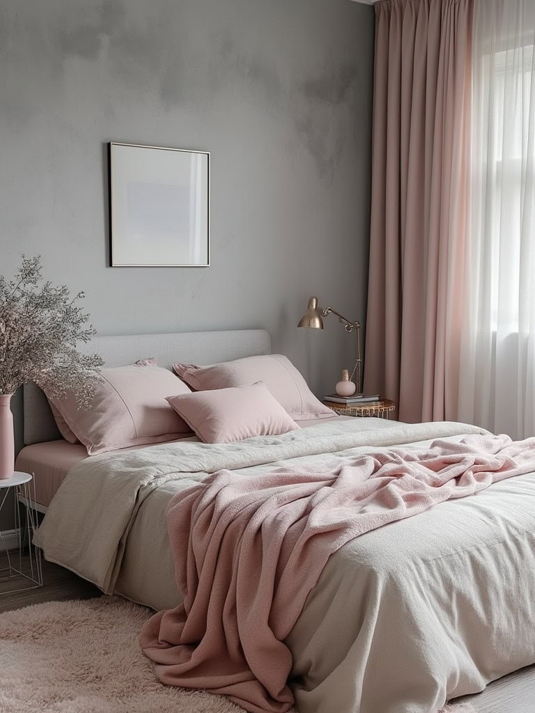 From Earthy Warmth to Bold Drama: 23 Bedroom Color Ideas to Create Your Ultimate Retreat 7 Bedroom Color Ideas - Soft Grays and Blush Pinks