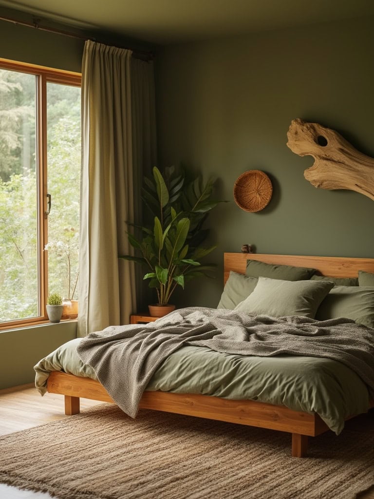 From Earthy Warmth to Bold Drama: 23 Bedroom Color Ideas to Create Your Ultimate Retreat 10 Bedroom Color Ideas - Earthy Greens and Browns