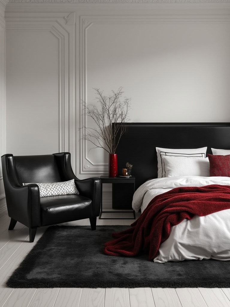 From Earthy Warmth to Bold Drama: 23 Bedroom Color Ideas to Create Your Ultimate Retreat 11 Bedroom Color Ideas - Black and White