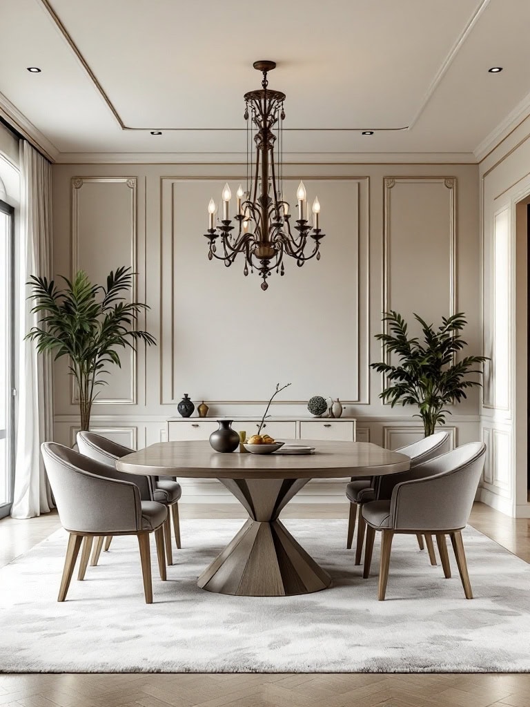 17 Gorgeous Living Room and Dining Room Combos That Wow 7 Living Room and Dining Room Combos - Statement Chandelier