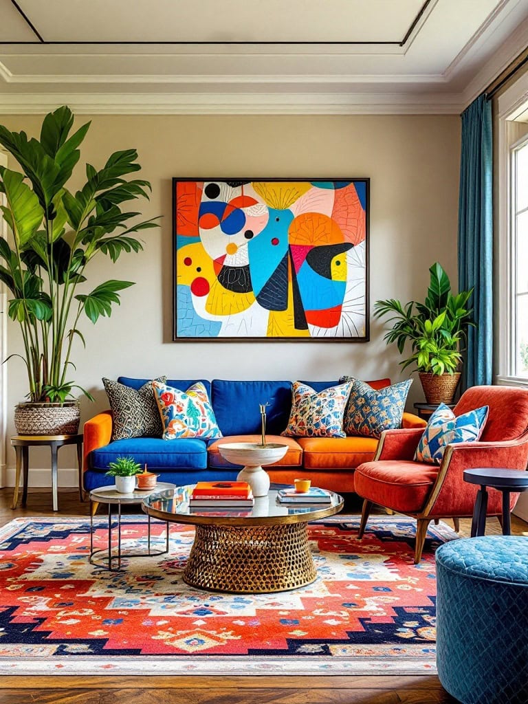17 Gorgeous Living Room and Dining Room Combos That Wow 20 Living Room and Dining Room Combos - Bold Colors and Patterns