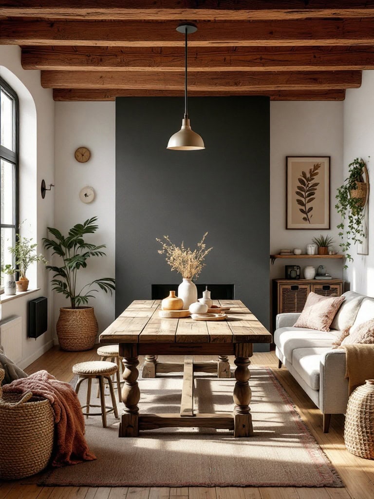 17 Gorgeous Living Room and Dining Room Combos That Wow 10 Living Room and Dining Room Combos - Farmhouse Table