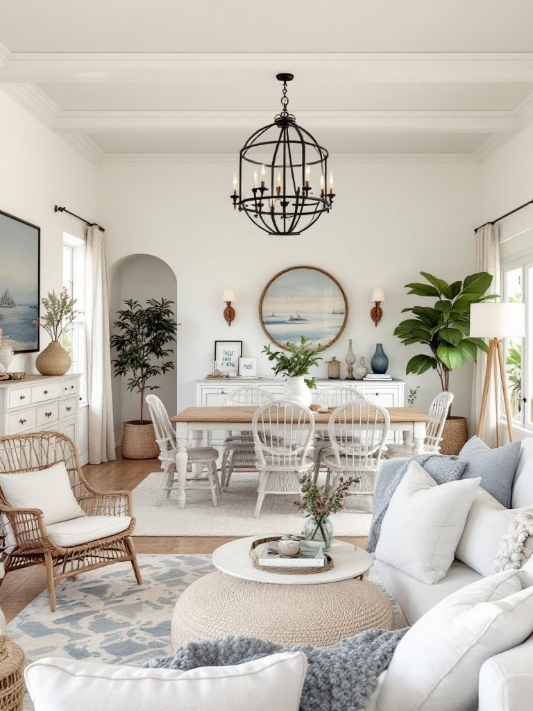 17 Gorgeous Living Room and Dining Room Combos That Wow 15 Living Room and Dining Room Combos - Coastal Retreat