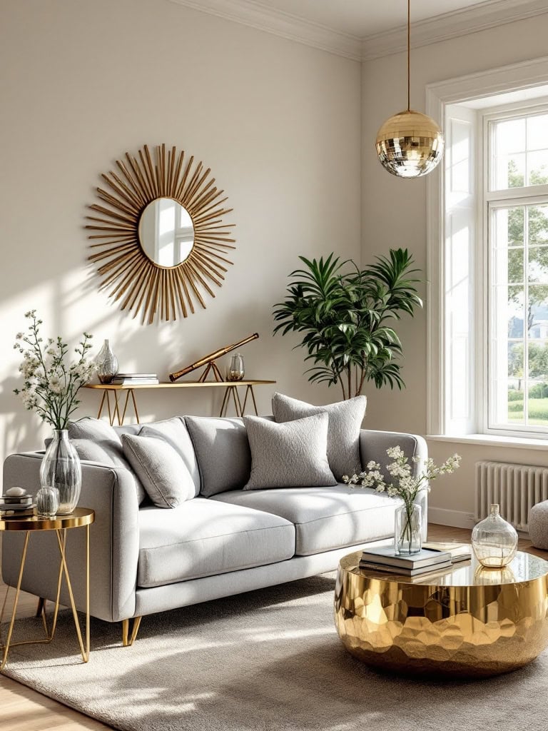 21 Living Room Ideas With Grey Sofas That Look Amazing 23 Living Room Ideas Grey Sofa - Metallic Magic