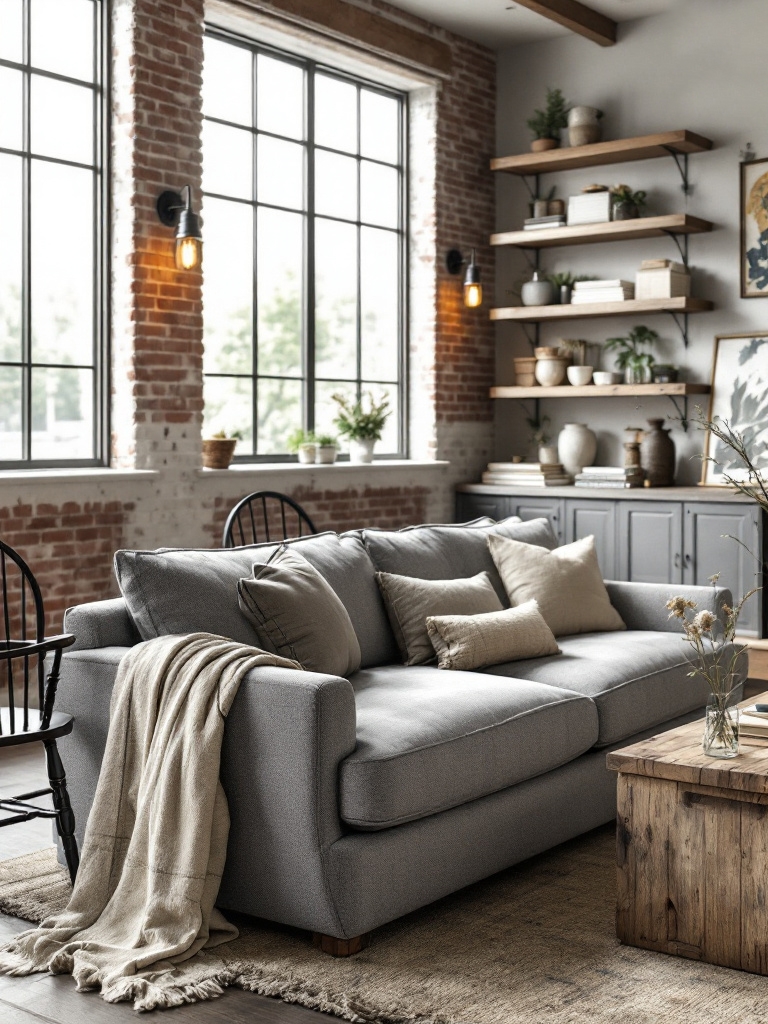 21 Living Room Ideas With Grey Sofas That Look Amazing 16 Living Room Ideas Grey Sofa - Modern Farmhouse Mix