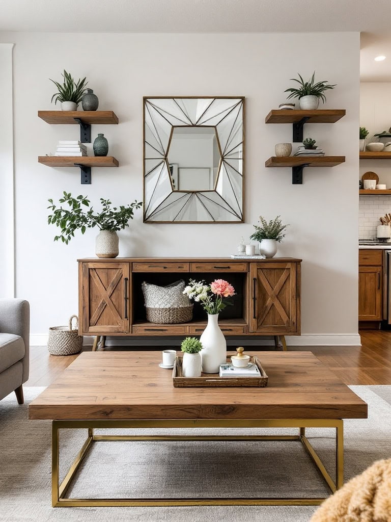 19 Amazing Modern Farmhouse Decor Ideas For a Timeless Look 14 Modern Farmhouse Decor Ideas - Mix Raw Wood + Sleek Metal