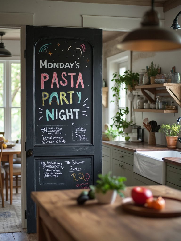 19 Amazing Modern Farmhouse Decor Ideas For a Timeless Look 27 Modern Farmhouse Decor Ideas - Blackboard Wall in the Kitchen