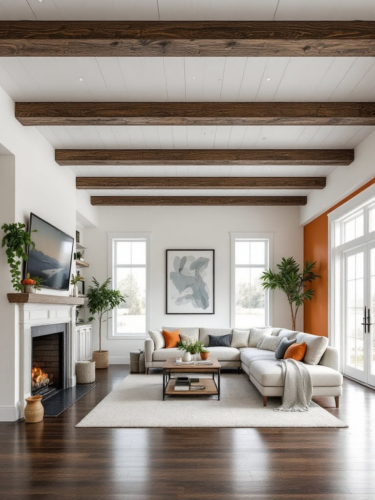 19 Amazing Modern Farmhouse Decor Ideas For a Timeless Look 32 Modern Farmhouse Decor Ideas - Reclaimed Wood Beams