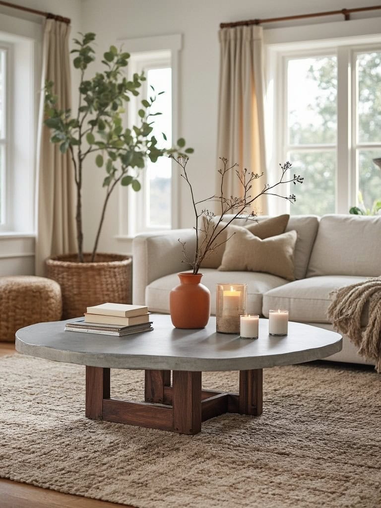 19 Amazing Modern Farmhouse Decor Ideas For a Timeless Look 35 Modern Farmhouse Decor Ideas - Concrete + Wood Side Tables