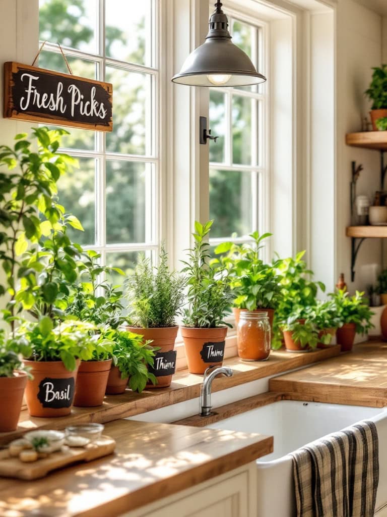 21 Country Home Kitchen Designs Ideas That Feel Like a Dream Come True 32 Country Home Kitchen Designs Ideas - Herb Garden Windowsill