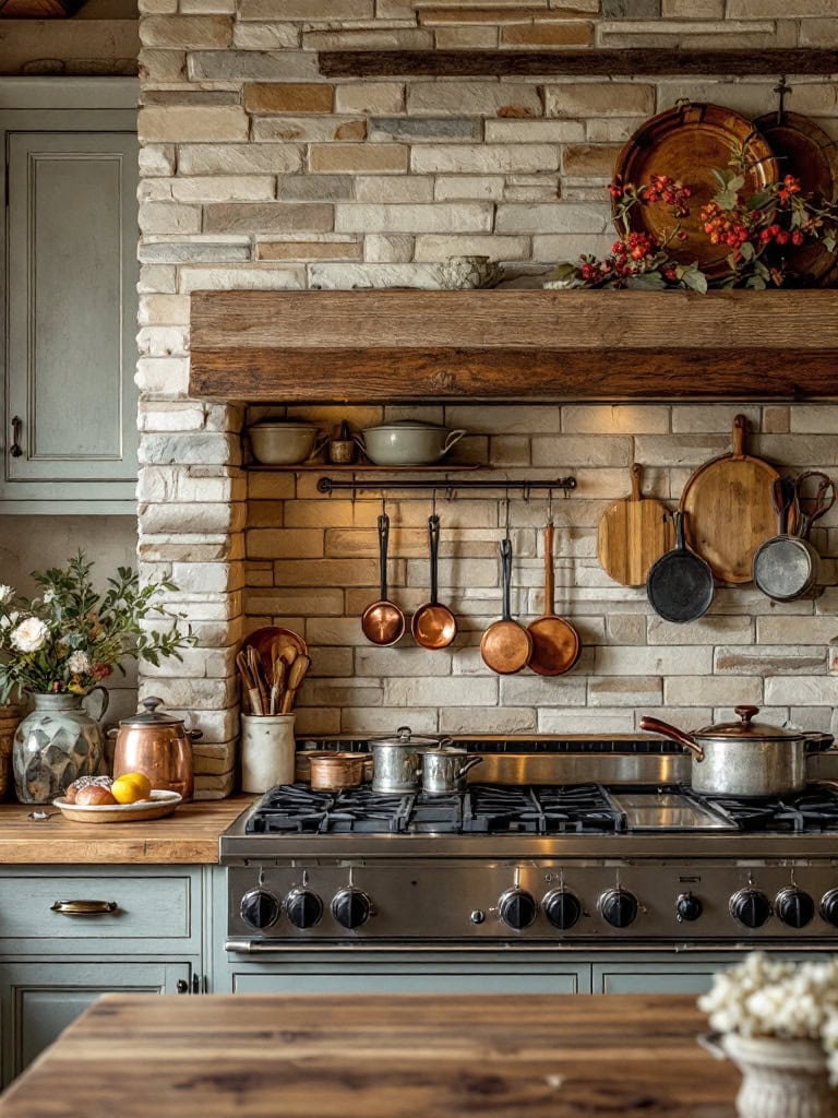 21 Country Home Kitchen Designs Ideas That Feel Like a Dream Come True 33 Country Home Kitchen Designs Ideas - Stone Backsplashes