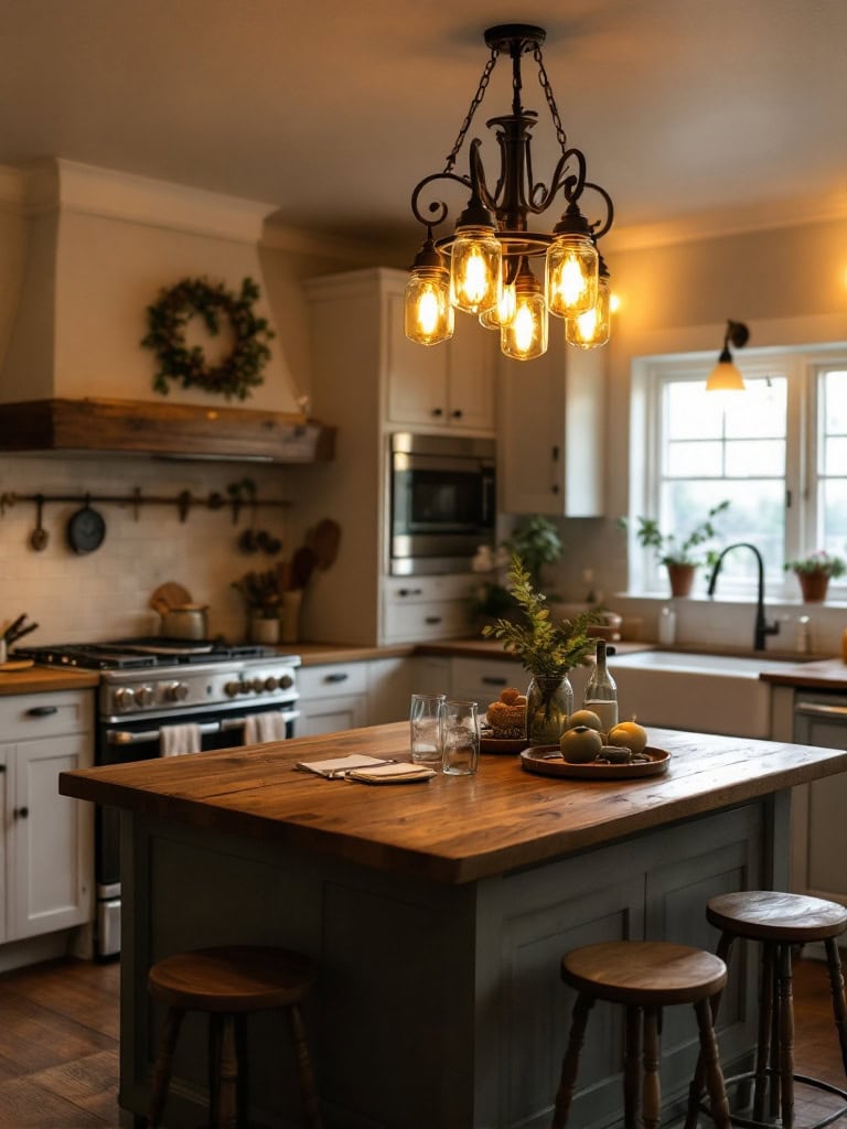 21 Country Home Kitchen Designs Ideas That Feel Like a Dream Come True 17 Country Home Kitchen Designs Ideas - Vintage Lighting Magic