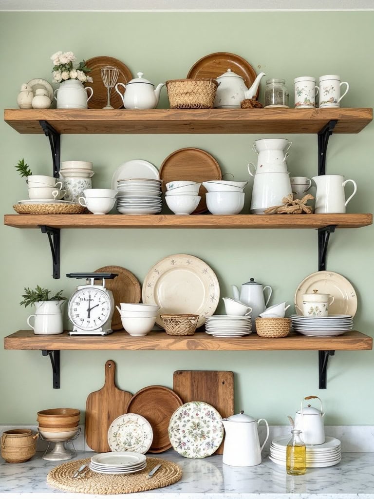 21 Country Home Kitchen Designs Ideas That Feel Like a Dream Come True 20 Country Home Kitchen Designs Ideas - Open Shelving Displays
