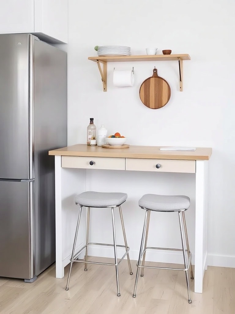 17 Genius Kitchen Decor Ideas for Small Spaces You'll Wish You Knew Sooner 15 Kitchen Decor Ideas for Small Spaces - Opt for Slim, Multitasking Furniture
