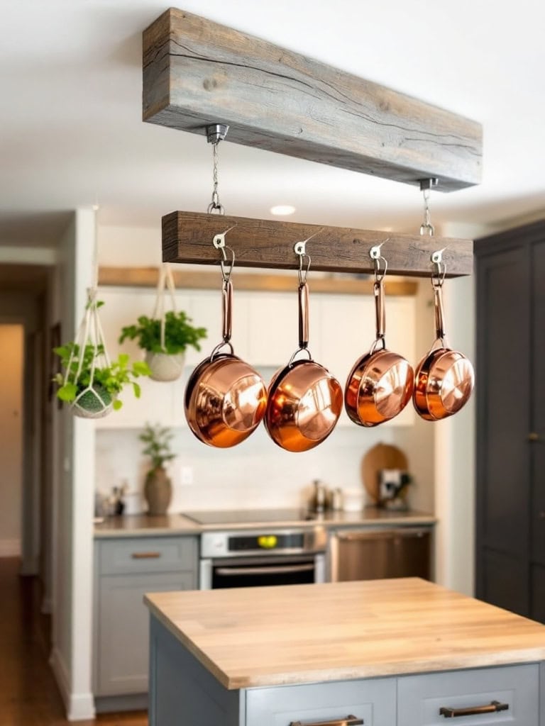 17 Genius Kitchen Decor Ideas for Small Spaces You'll Wish You Knew Sooner 17 Kitchen Decor Ideas for Small Spaces - Hang Pots from the Ceiling