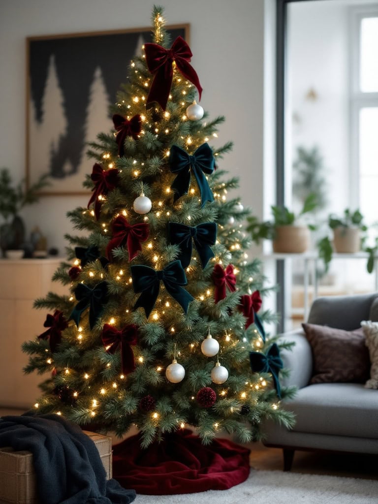 27 Christmas Tree Decor Ideas and Trends for the Winter Holiday of (2025) 17 Christmas Tree Decor Ideas and Trends Winter Holliday 2025 - Quiet Luxe Velvet