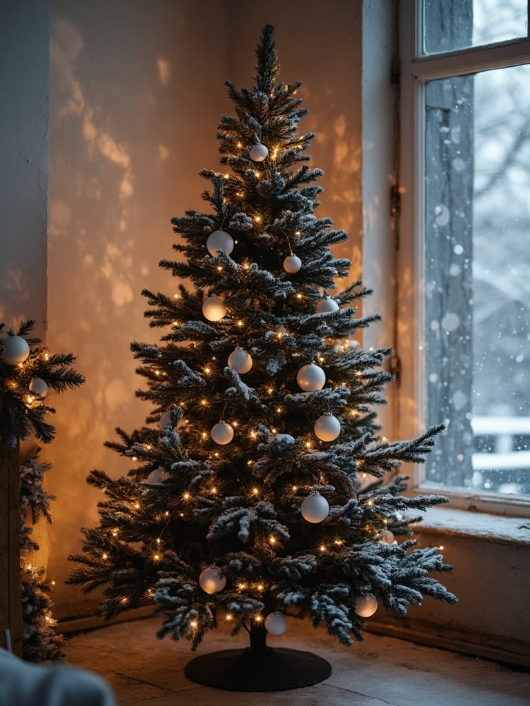 21 Stunning Color Scheme Ideas for a Dramatic Black Christmas Tree 12 Color Scheme Ideas Black Christmas Tree - Snow on Slate