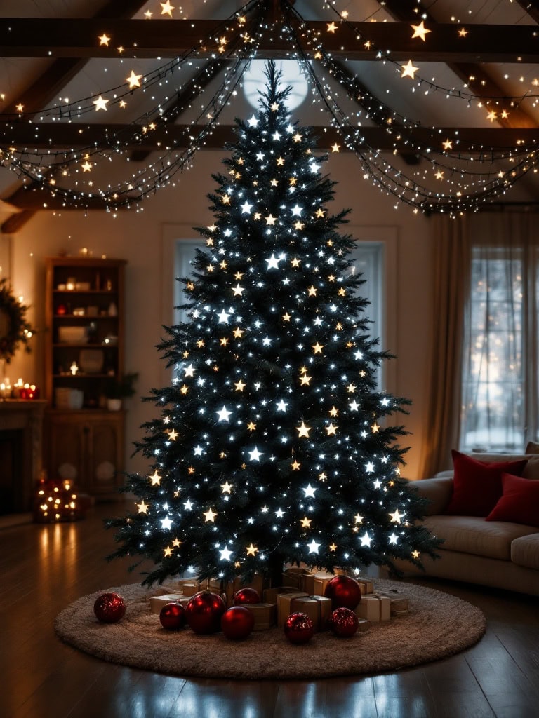 21 Stunning Color Scheme Ideas for a Dramatic Black Christmas Tree 25 Color Scheme Ideas Black Christmas Tree - Starry Night