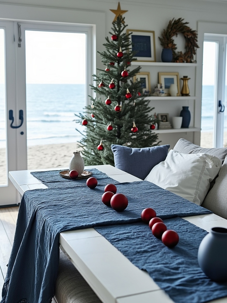 17 Beach House Christmas Decor That Actually Works (No Tinsel Required!) 13 Beach House Christmas Decor - Tide-Washed Linen, Not Crimson Christmas
