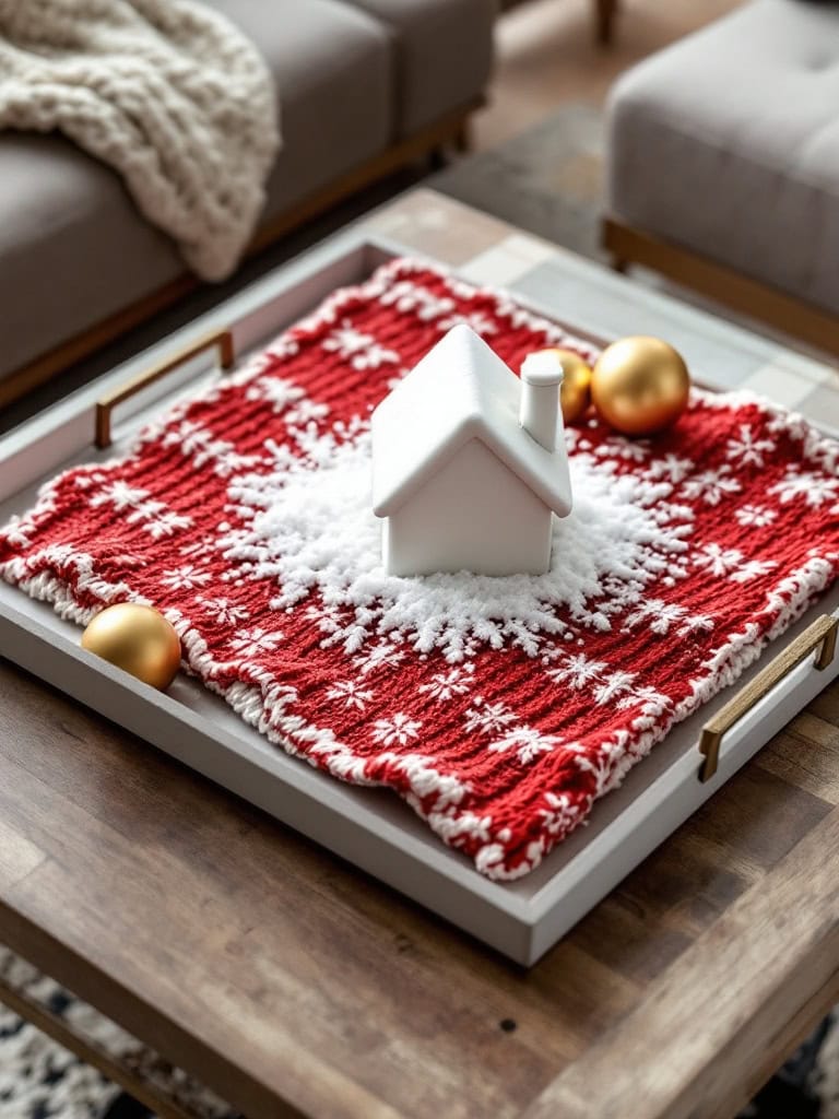 17 Easy Christmas Coffee Table Tray Decor Ideas for a Festive Living Room 22 Christmas Coffee Table Tray Decor Ideas - Sweater Weather Tray