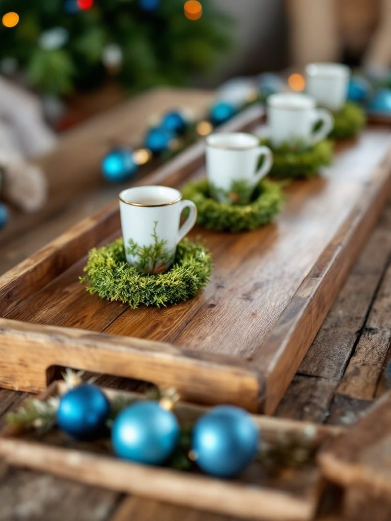17 Easy Christmas Coffee Table Tray Decor Ideas for a Festive Living Room 28 Christmas Coffee Table Tray Decor Ideas - The Mini Wreath Coaster