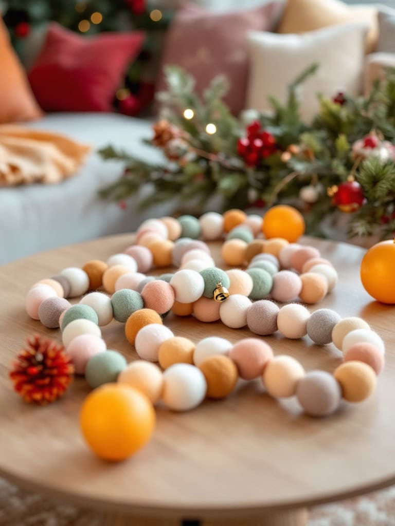 17 Easy Christmas Coffee Table Tray Decor Ideas for a Festive Living Room 29 Christmas Coffee Table Tray Decor Ideas - The Felt Ball Garland Shortcut