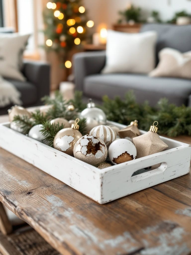 17 Easy Christmas Coffee Table Tray Decor Ideas for a Festive Living Room 14 Christmas Coffee Table Tray Decor Ideas - Orphans Become a Village