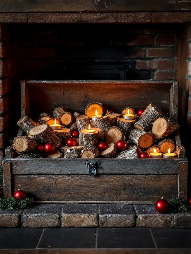19 Magical Christmas Fireplace Decor Ideas to Make Your Home Glow 14 Christmas Fireplace Decor Ideas - The $5 Thrift Find That Fakes a Lumberjack Vibe