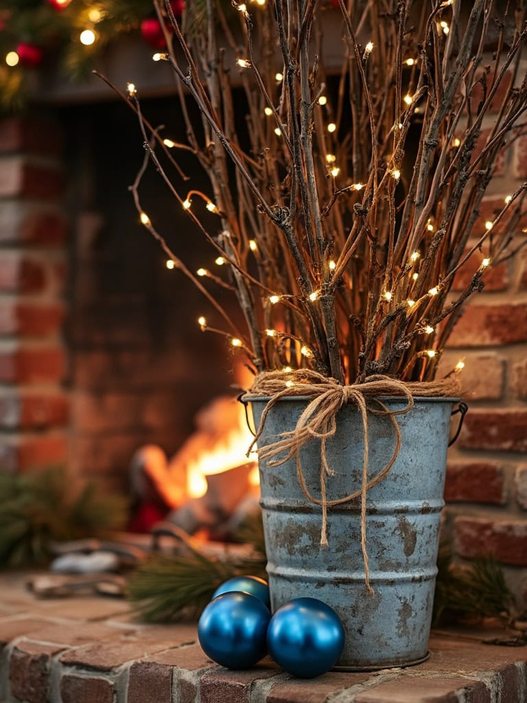 19 Magical Christmas Fireplace Decor Ideas to Make Your Home Glow 15 Christmas Fireplace Decor Ideas - Your Throw-Away Branches Can Still Flex
