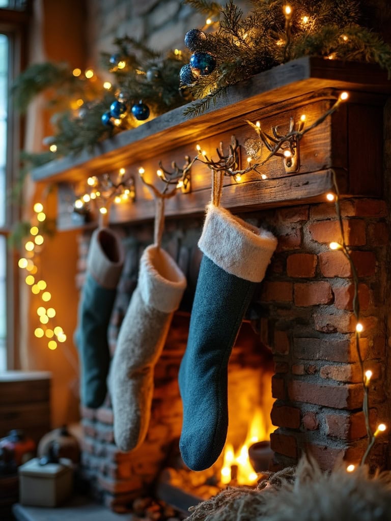 19 Magical Christmas Fireplace Decor Ideas to Make Your Home Glow 17 Christmas Fireplace Decor Ideas - When You Run Out of Fancy Hooks, Rob the Mudroom