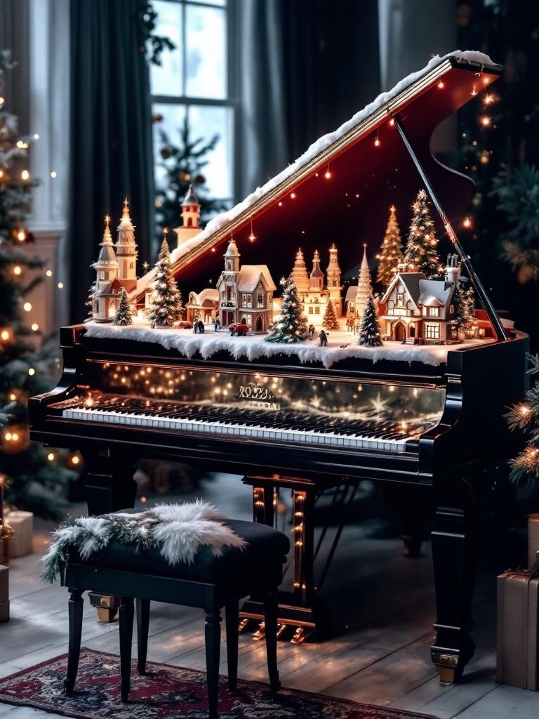 15 Whimsical Christmas Village Decor Ideas for Family Festivities 22 Christmas Village Decor Ideas - The Piano Top Spectacular