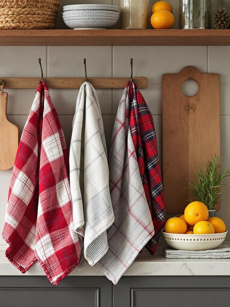 13 Kitchen Winter Home Decor Essentials for the Holiday Season 9 Seasonal Kitchen Textiles: Swap Towels and Pot Holders