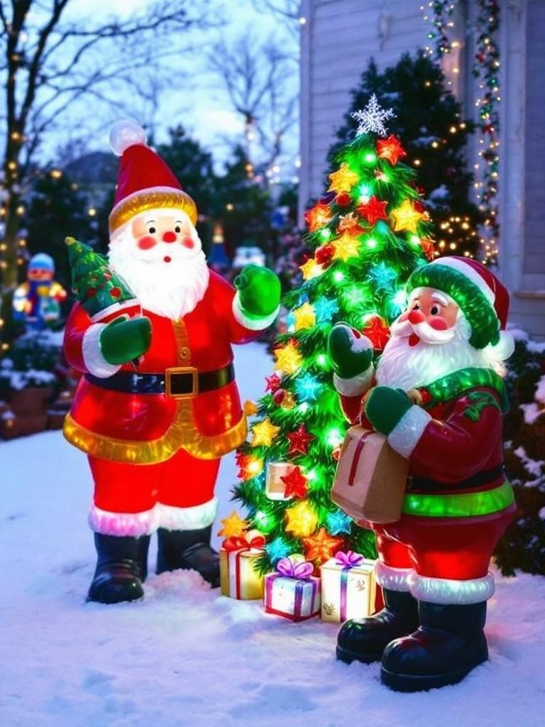 25 Amazing Outdoor Christmas Decorations To Make Your Home A Magical One 23 Amazing Outdoor Christmas Decorations - Vintage Blow Mold Decorations
