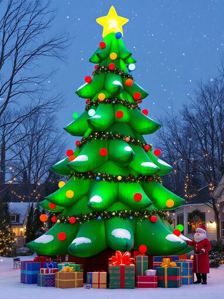 25 Amazing Outdoor Christmas Decorations To Make Your Home A Magical One 26 Amazing Outdoor Christmas Decorations - Giant Inflatable Christmas Tree