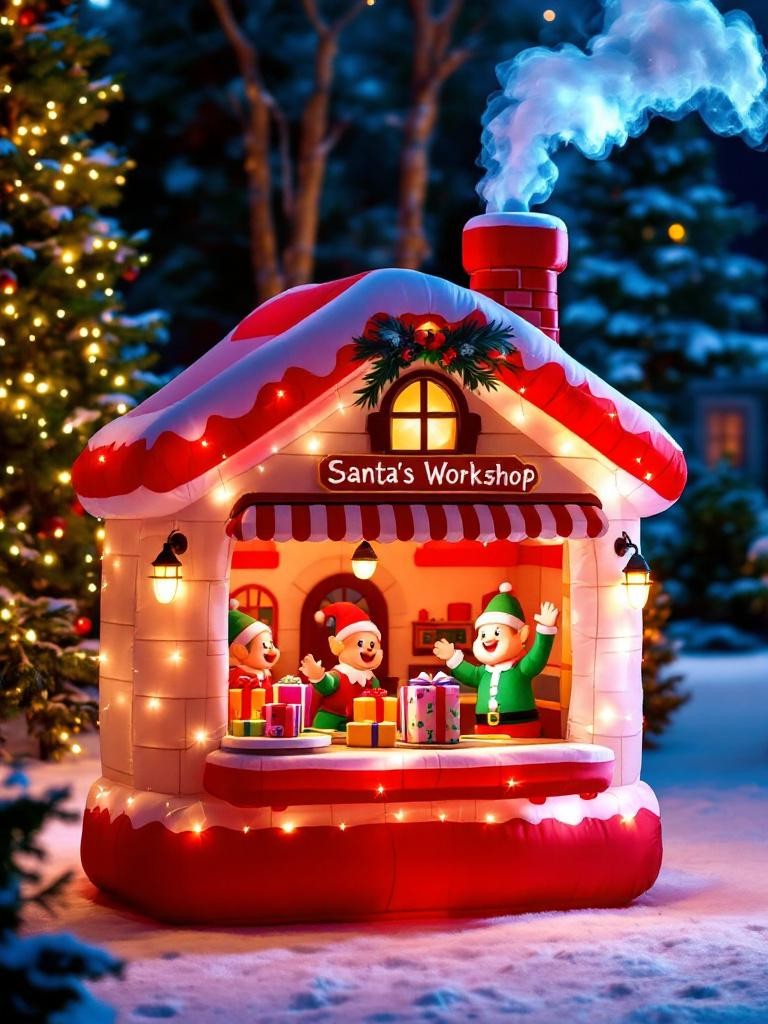 25 Amazing Outdoor Christmas Decorations To Make Your Home A Magical One 30 Amazing Outdoor Christmas Decorations - Animated Santa's Workshop Scene