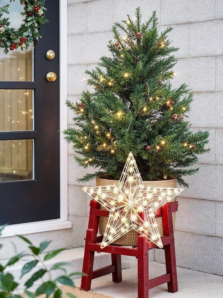 25 Amazing Outdoor Christmas Decorations To Make Your Home A Magical One 35 Amazing Outdoor Christmas Decorations - Vintage-Inspired Lighted Stars
