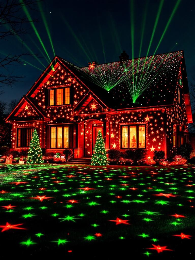 25 Amazing Outdoor Christmas Decorations To Make Your Home A Magical One 14 Amazing Outdoor Christmas Decorations - Laser Light Show Spectacular