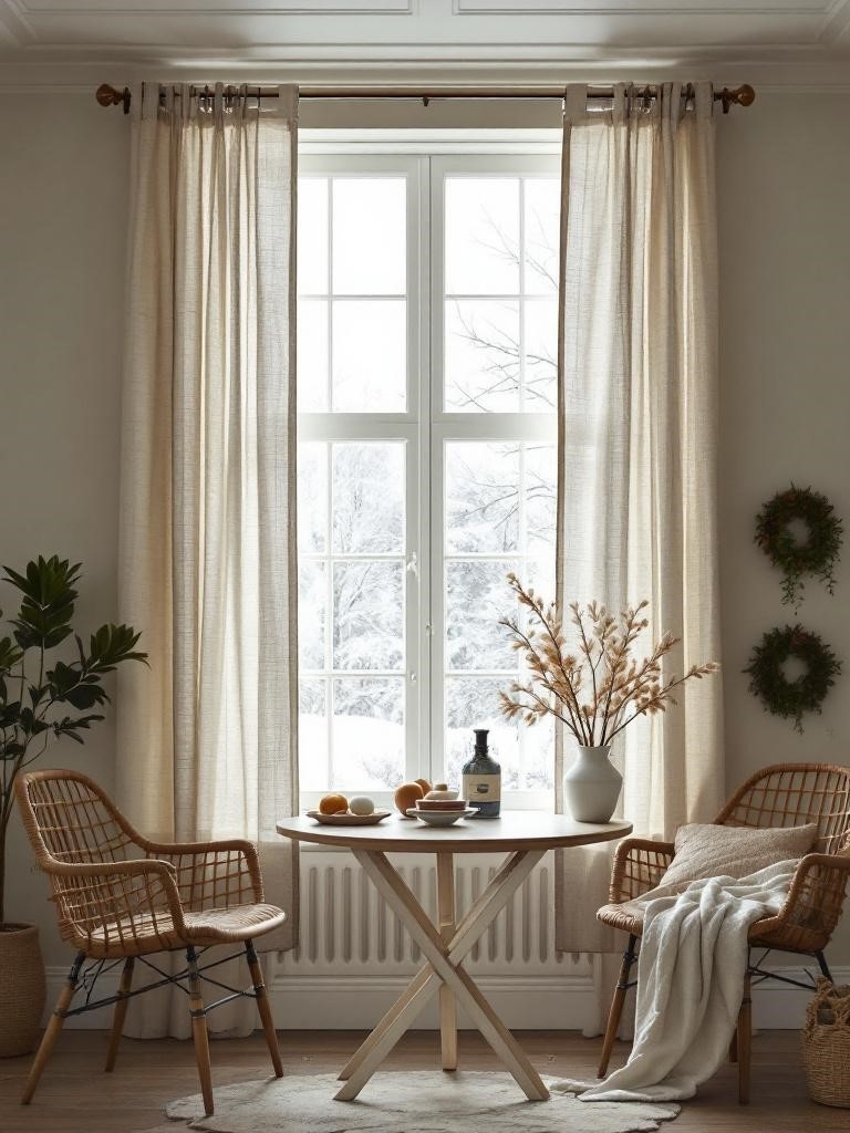 17 Winter Breakfast Nook Decor Ideas to Brighten the Darkest Mornings 27 Café Curtain Half-Warmth