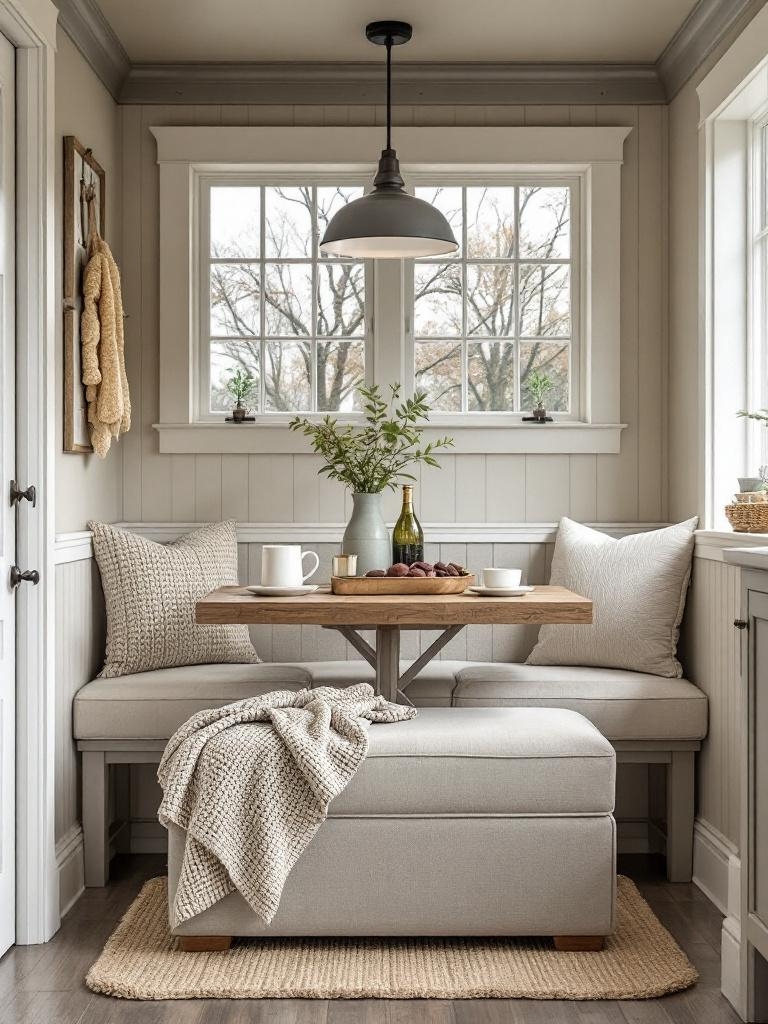 17 Winter Breakfast Nook Decor Ideas to Brighten the Darkest Mornings 13 Storage Ottoman Sneak Attack