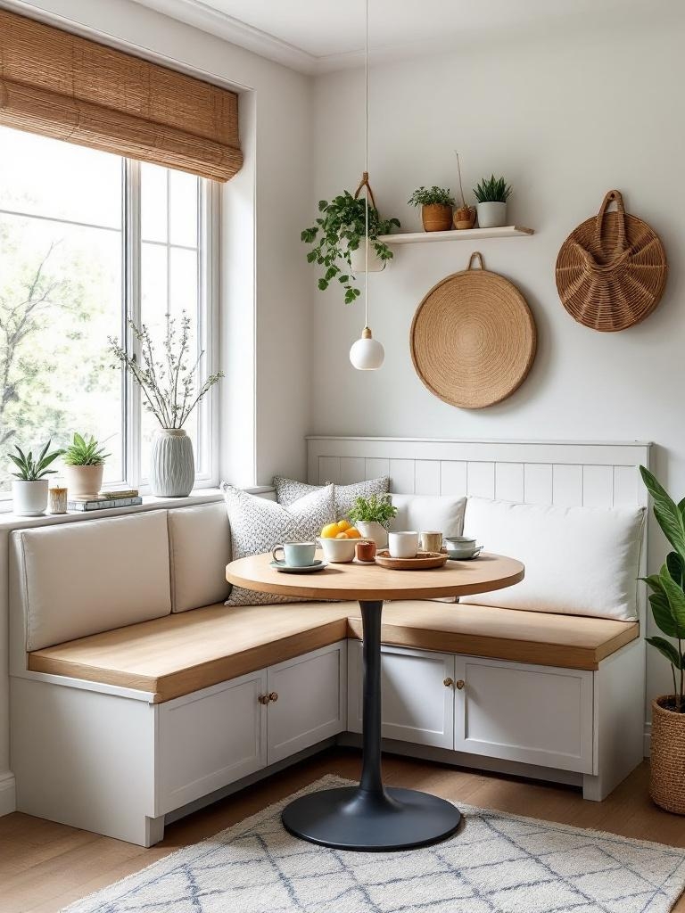 17 Winter Breakfast Nook Decor Ideas to Brighten the Darkest Mornings 14 Corner Banquette equal Instant Cubby