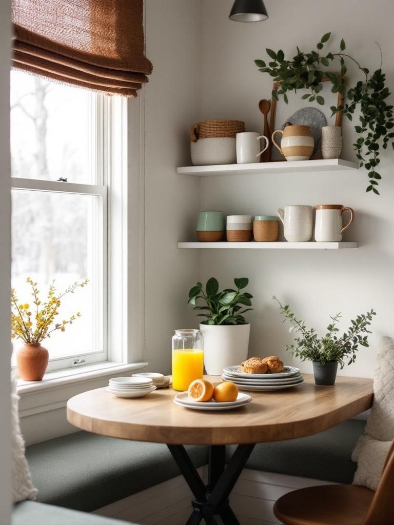 17 Winter Breakfast Nook Decor Ideas to Brighten the Darkest Mornings 17 Floating Shelf Mug Gallery
