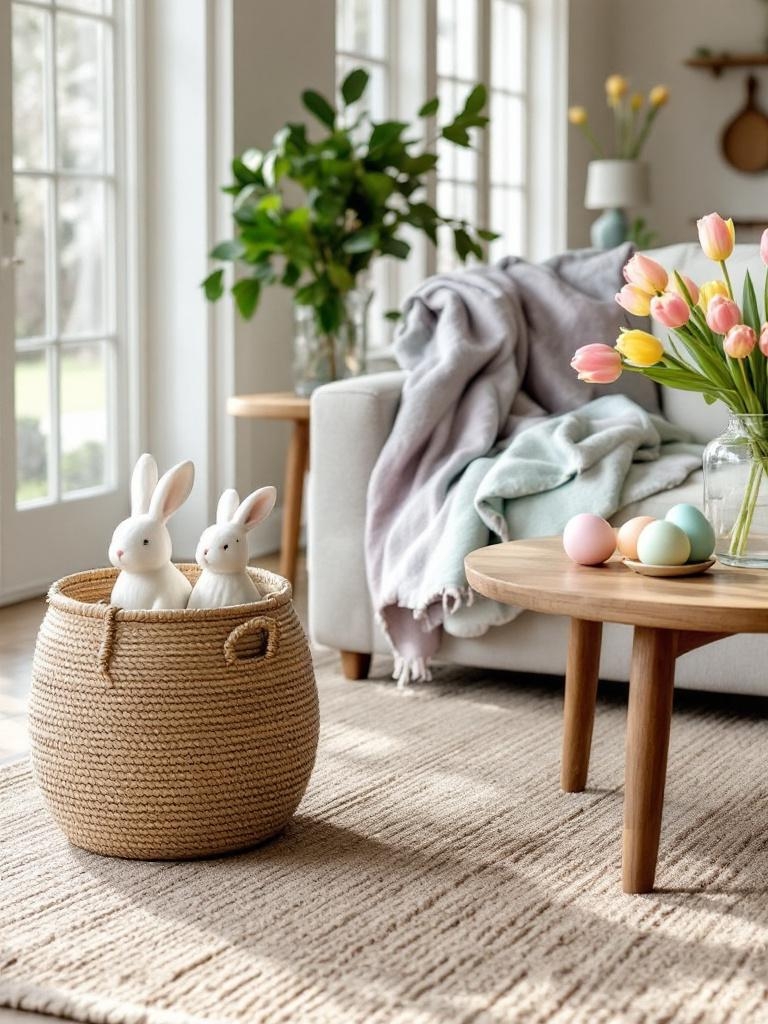 15 Easter Living Room Decor Ideas That Look Stylish, Not Overdone 26 Easter Living Room Decor Ideas - Texture Changes Everything