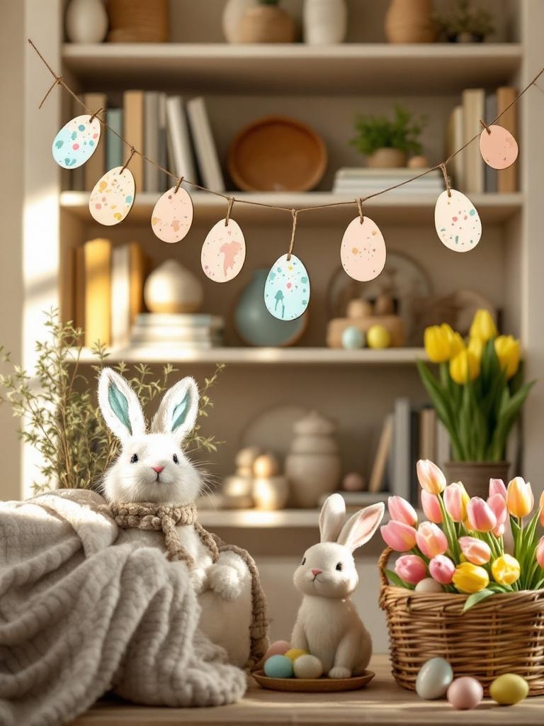 15 Easter Living Room Decor Ideas That Look Stylish, Not Overdone 13 Easter Living Room Decor Ideas - The Garland I Accidentally Made Perfect