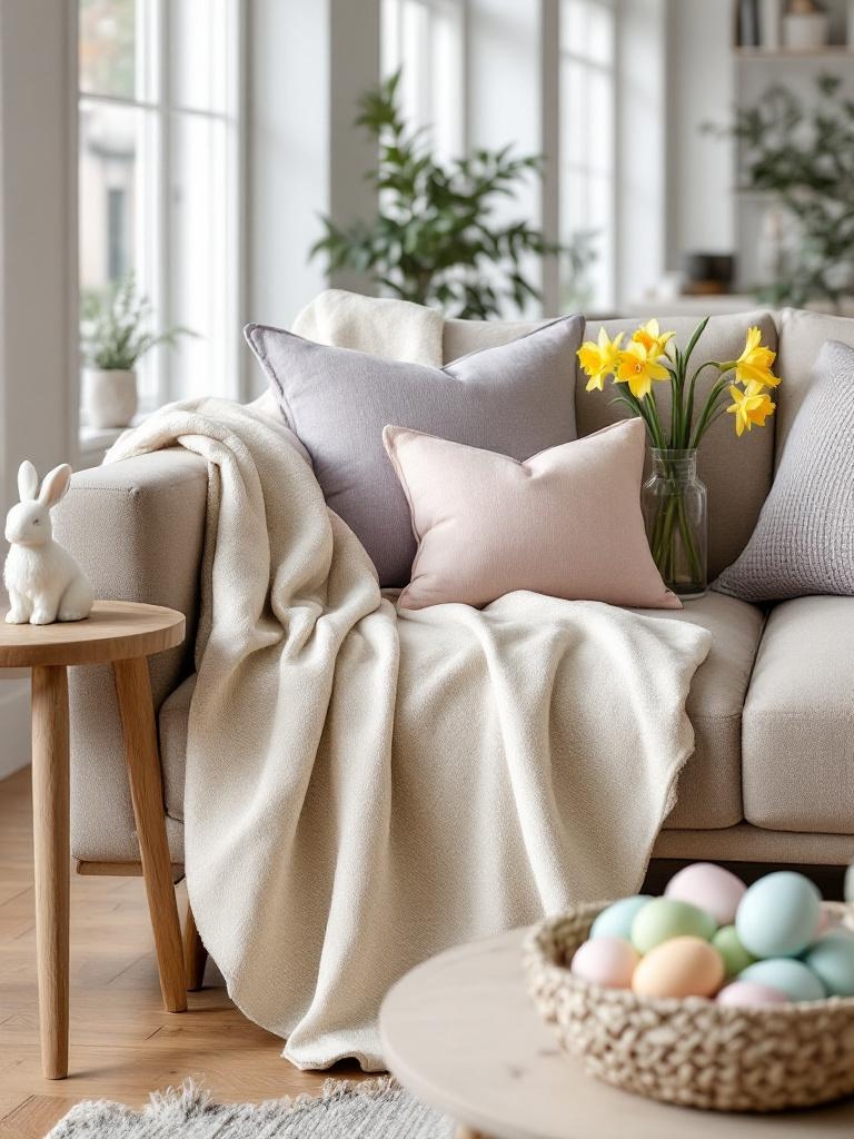 15 Easter Living Room Decor Ideas That Look Stylish, Not Overdone 15 Easter Living Room Decor Ideas - Stop Buying Seasonal Blankets