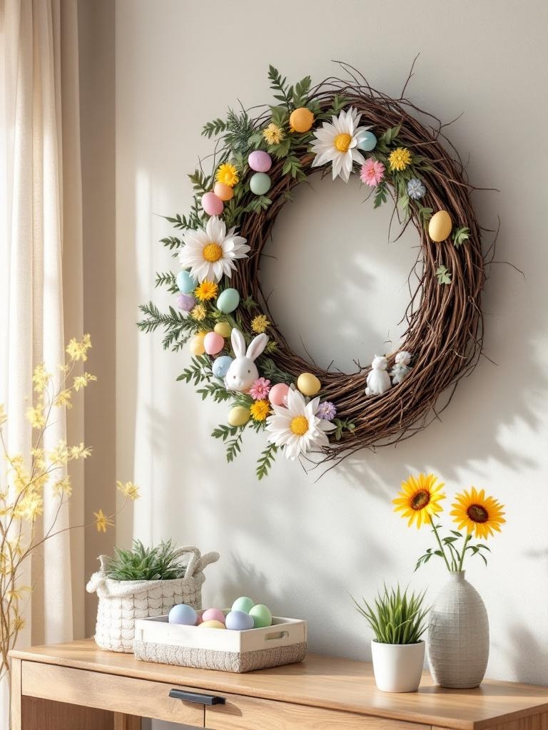 15 Easter Living Room Decor Ideas That Look Stylish, Not Overdone 16 Easter Living Room Decor Ideas - Wreath Versatility I Wish I'd Known About Sooner