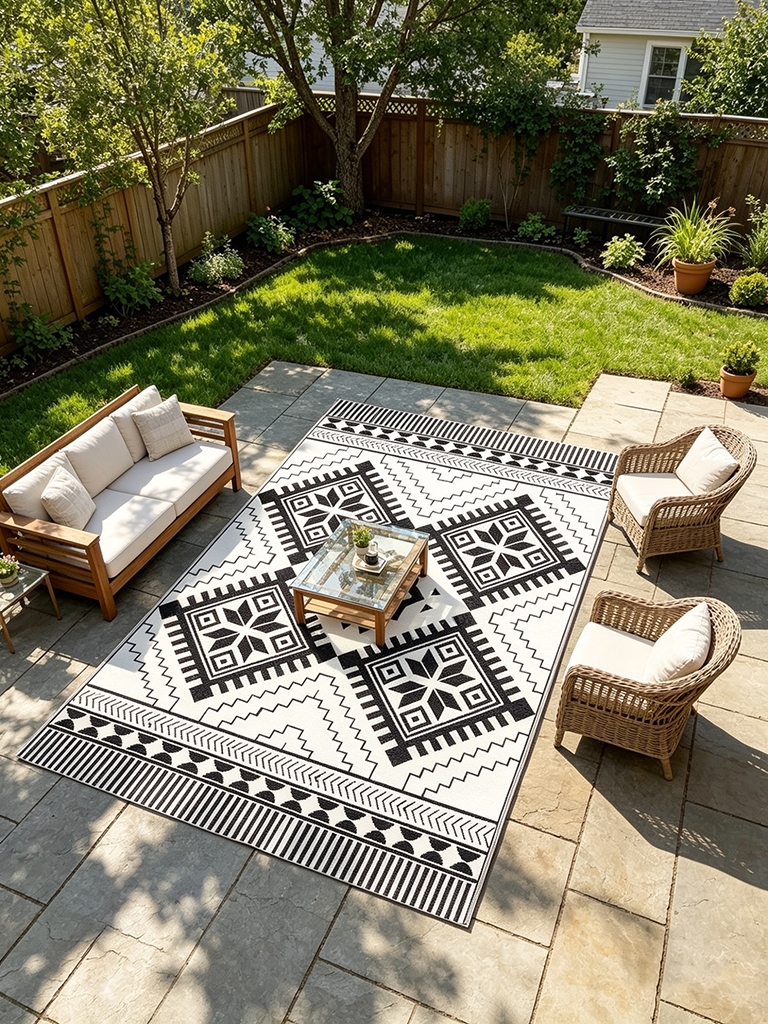 12 Modern Farmhouse Patio Furniture Ideas for a Cozy Outdoor Escape 15 amazon outdoor rugs