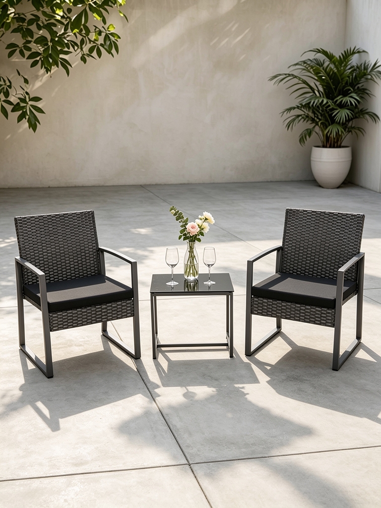 13 Small Backyard Decor Ideas That Look Amazing Without Grass 8 Beoll 3 Pieces Patio Bistro Sets Outdoor Wicker Furniture Set