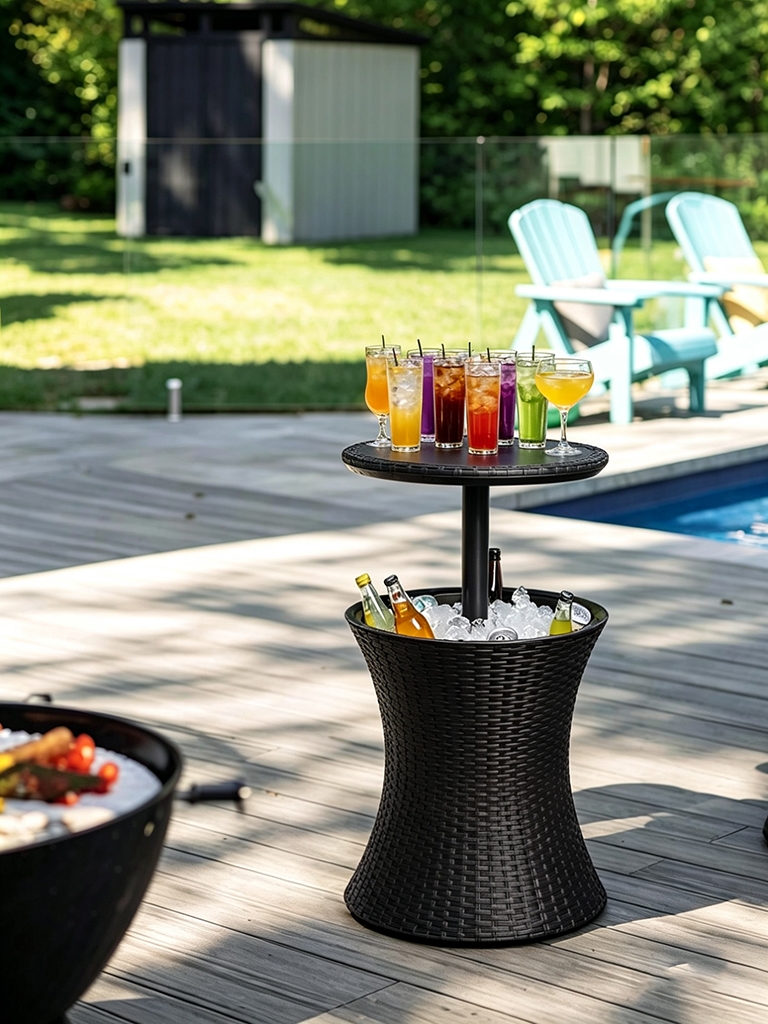 9 Stylish Waterproof Outdoor Coffee Tables for Every Budget ($39-$699) 7 Keter Pacific Cool Bar Outdoor Patio Furniture