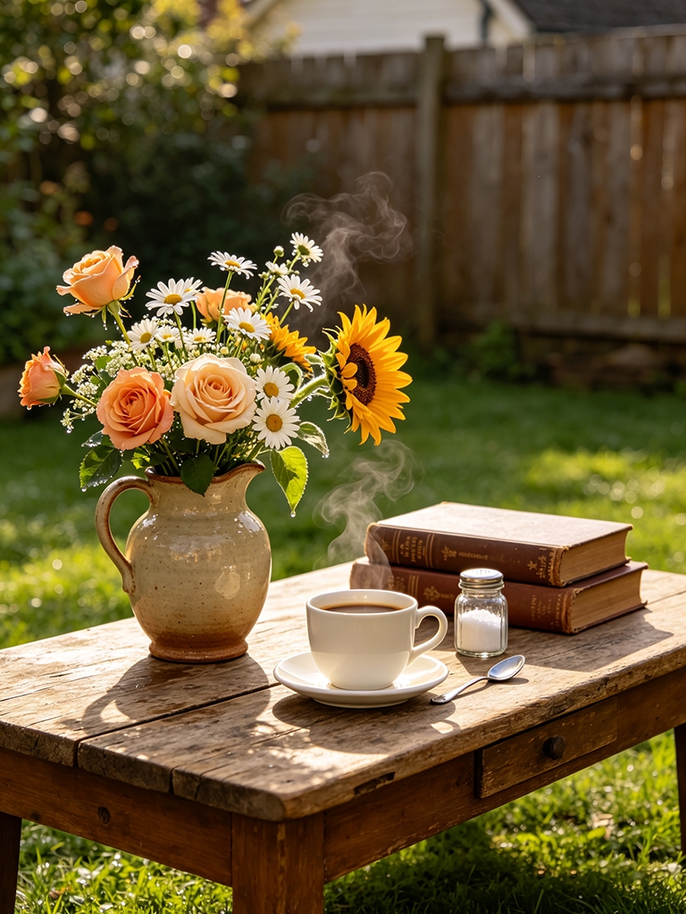 11 Patio Coffee Table Decor Ideas That Survive the Elements 15 Use an Outdoor-Safe Vase with Dried or Faux Botanicals