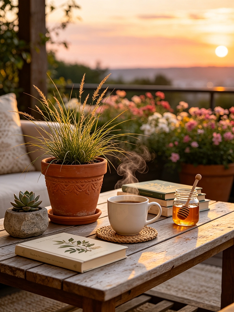11 Patio Coffee Table Decor Ideas That Survive the Elements 9 Bring In a Potted Succulent or Low-Maintenance Plant